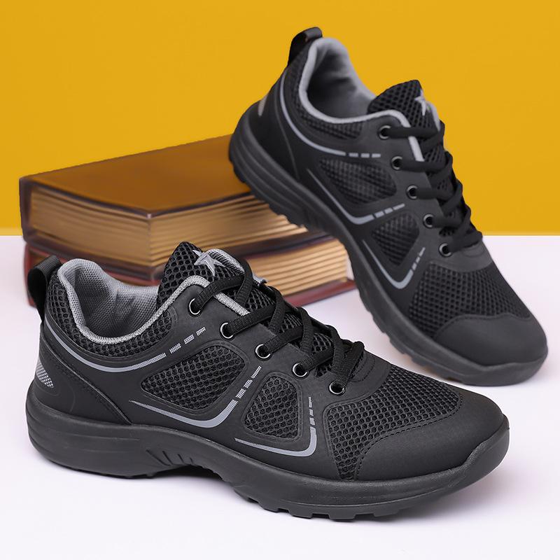 

Новые тренировочные кроссовки Сверхлегкие износостойкие нескользящие черные уличные дышащие для физических тренировок беговые мужские спецобувь 44