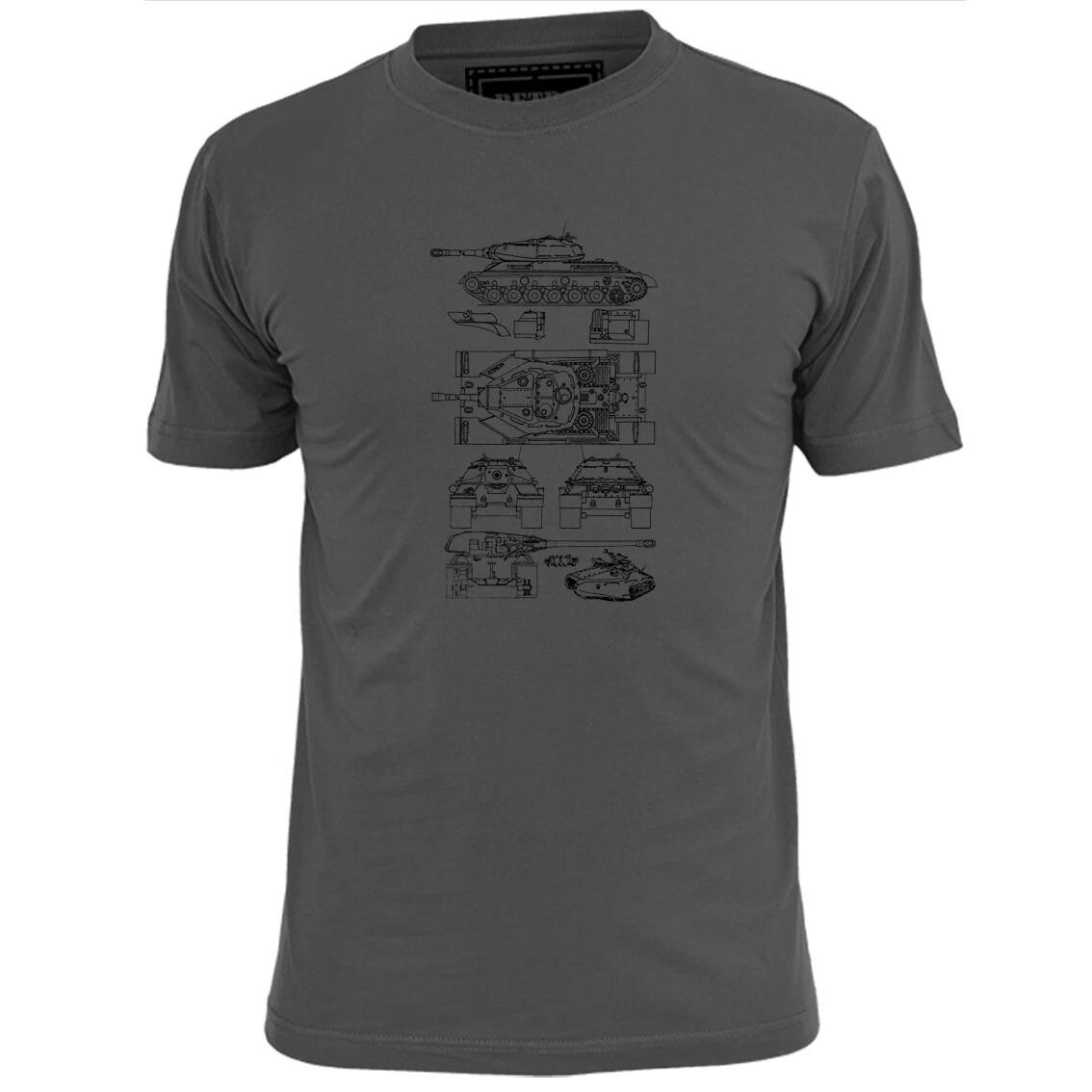 Mens IS 4 Stalin Russian WW2 Tank Blueprint T shirt S