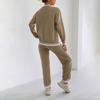 Damedress Vinter Hjemmeklær Casual Todelt Fargekollisjon Spleiset Genser Topp + Rette Vide Benbukser