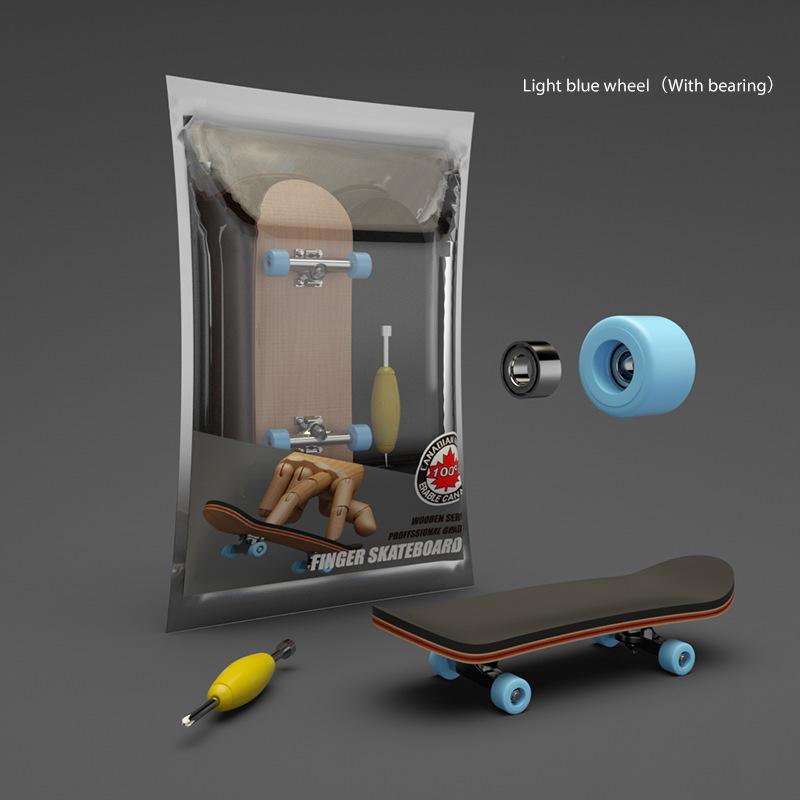Children's Wooden Finger Skateboard Toy With Professional Stents Novelty Fingerboard Set Ideal Birthday Gift