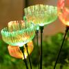 2pcs Outdoor Solar Jellyfish Light, 7 LED Fiber Optic Pathway Lights , for Courtyard, Garden, Villa, Lawn, Waterproof Camping