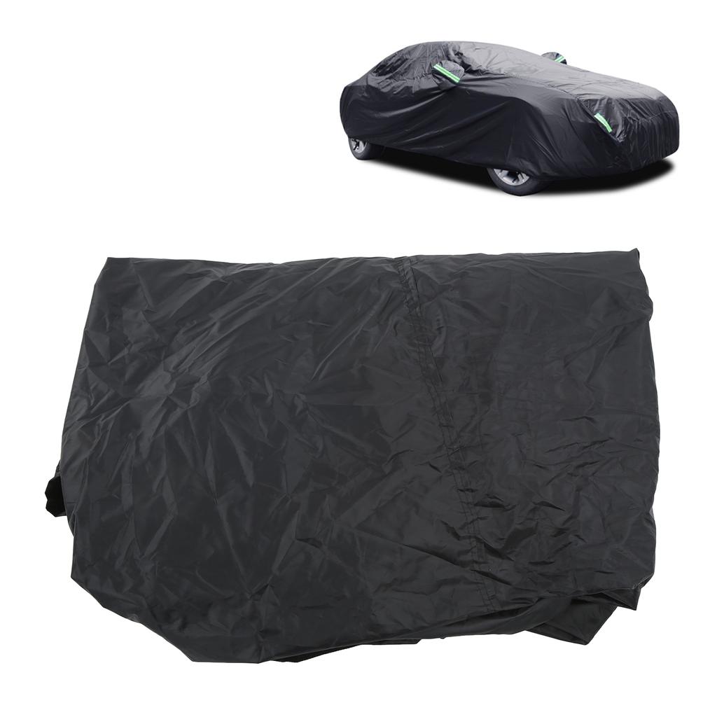 Black Car Cover Waterproof Windproof Dustproof UV Protection Scratch Resistant with Reflective Strips for Trucks Off