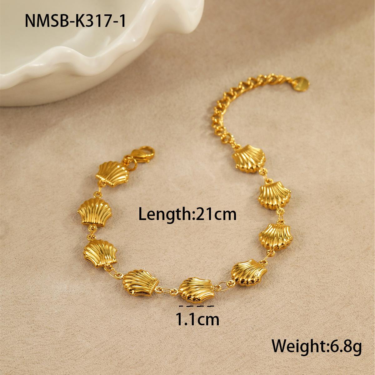 GEMCHIC Women s Stainless Steel Hollow Starfish Shell Heart Bracelet Ocean Style Beach Jewelry