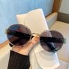Fashion Oval Metal Frame Sunglasses For Men And Women Uv400 Sun Protection