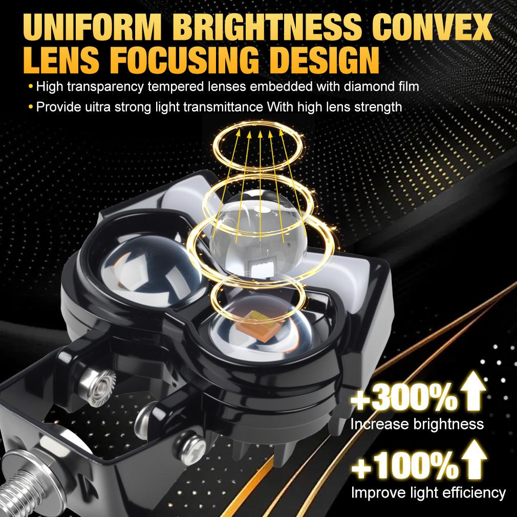 1pc/2Pcs 3inch LED Driving Light Dual Color LED Motorcycle Sportlight Auxiliary Lamp Owl for Truck Offroad 12V 24V