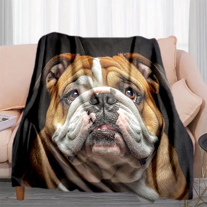 1PC Dog cute printed blanket, all season lightweight home office outdoor nap multifunctional blanket A15