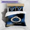 Set Biancheria da Letto 3 Pezzi Stampato FC Club Brugge Traspirante Copripiumino con Federe Biancheria da Letto Decorativa per Camera da Letto Casa