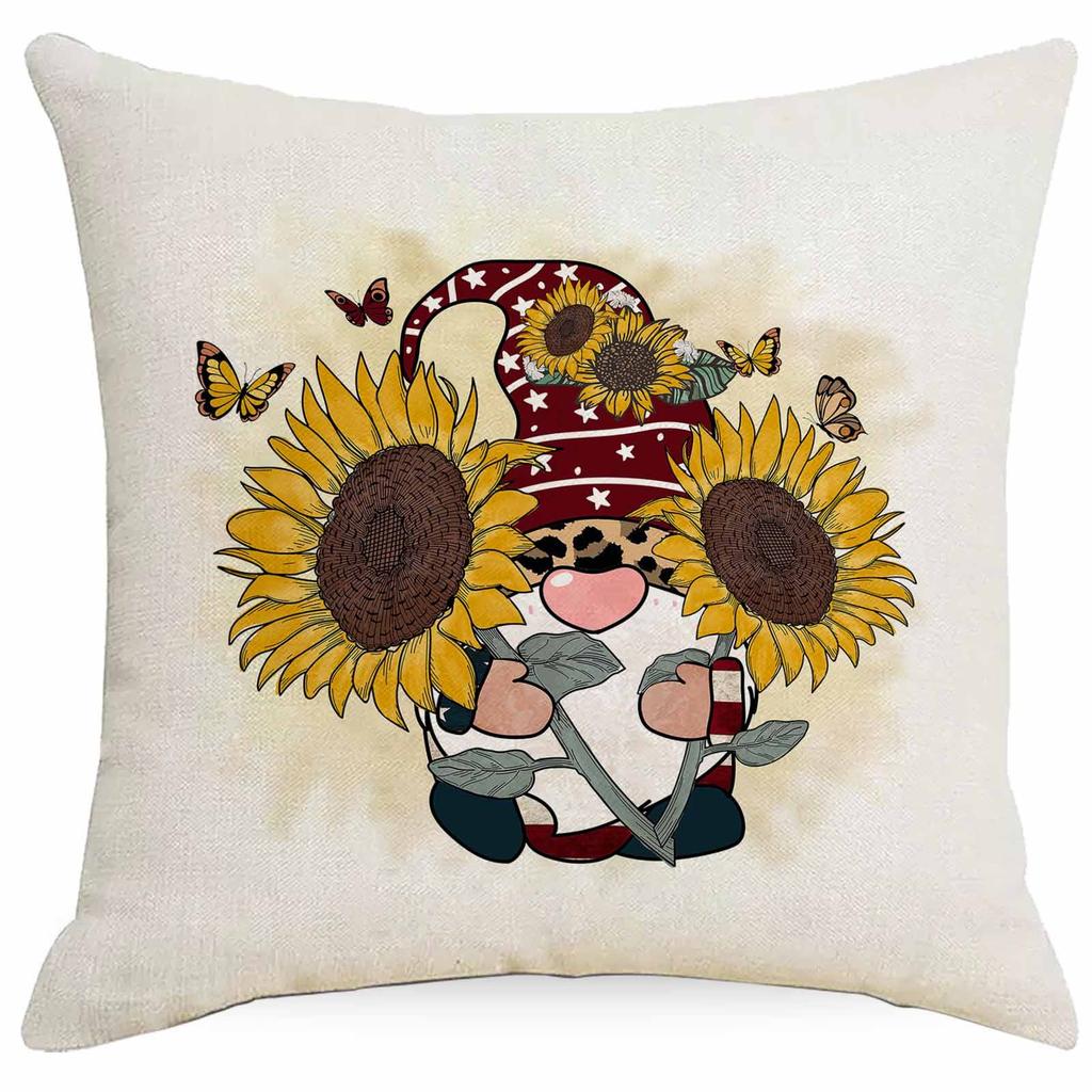 New Retro Summer Sunflower Pillowcase Home Sofa Cushion Pillowcase