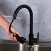 Modern  Stainless Steel Pull-Down Kitchen Faucet, 360° Swivel Hot/Cold Water Tap with Dual Function Pull Out  for Kitchen Sink