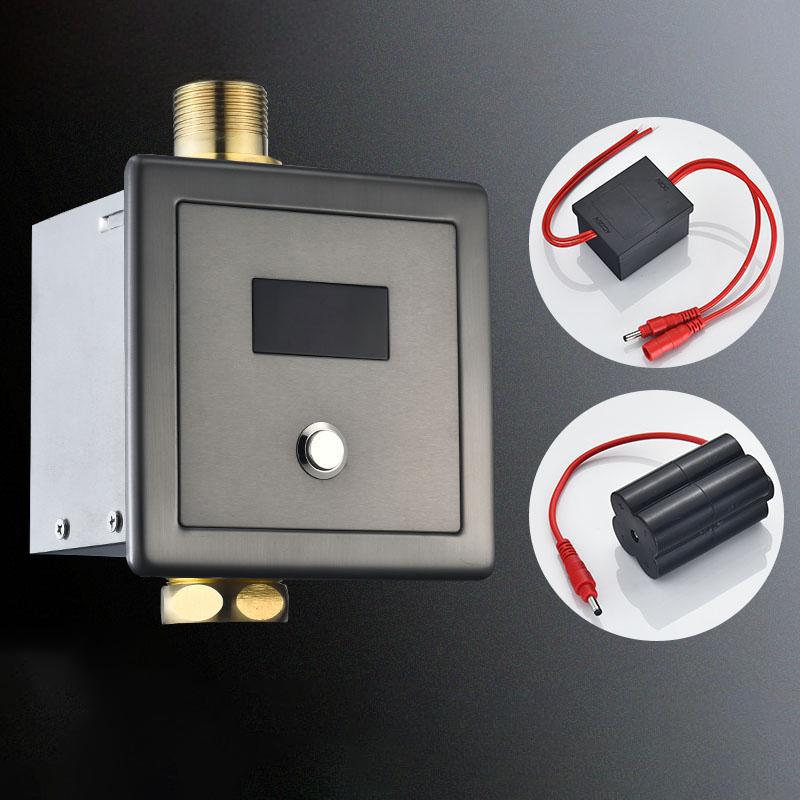 HLK DC Induction Brass Solenoid Valve Automatic Touchless Sensor for Hotel Toilet Flush Valve Water Saving Modern Design