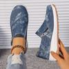 Woman Outdoor Running Slip-on Elegant Canvas Shoes Woman Baotou Color Blocked Zipper Comfortable Sneakers