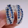 Fashion Blue Zircon Drop Earrings for Women Silver Color Dangle Earrings Elegant Party Jewelry Gift