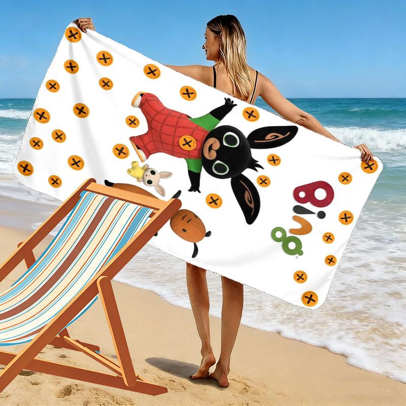 Bing Print Beach Towel, Large Soft Quick Dry Towel for Beach Camping Swimming