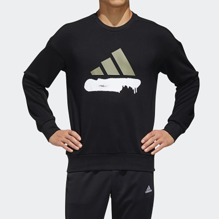 adidas Sweatshirts Men's Black Crew Neck Moderate Regular FM9405