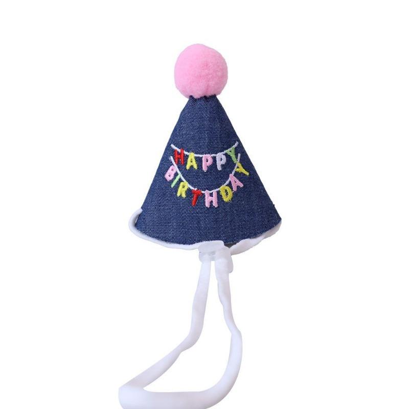 

Милые вышитые джинсовые слюнявчики, галстуки-бабочки, слюнявчики и шарфы для питомцев (кошек и собак) на день рождения Cowboy letter hat (pink)