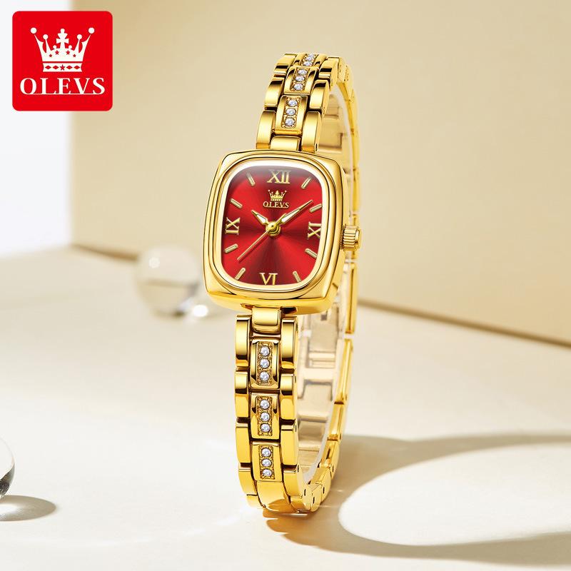 

OLEVS Women s Exquisite Minimalist Square Dial Retro Quartz Bracelet Watch