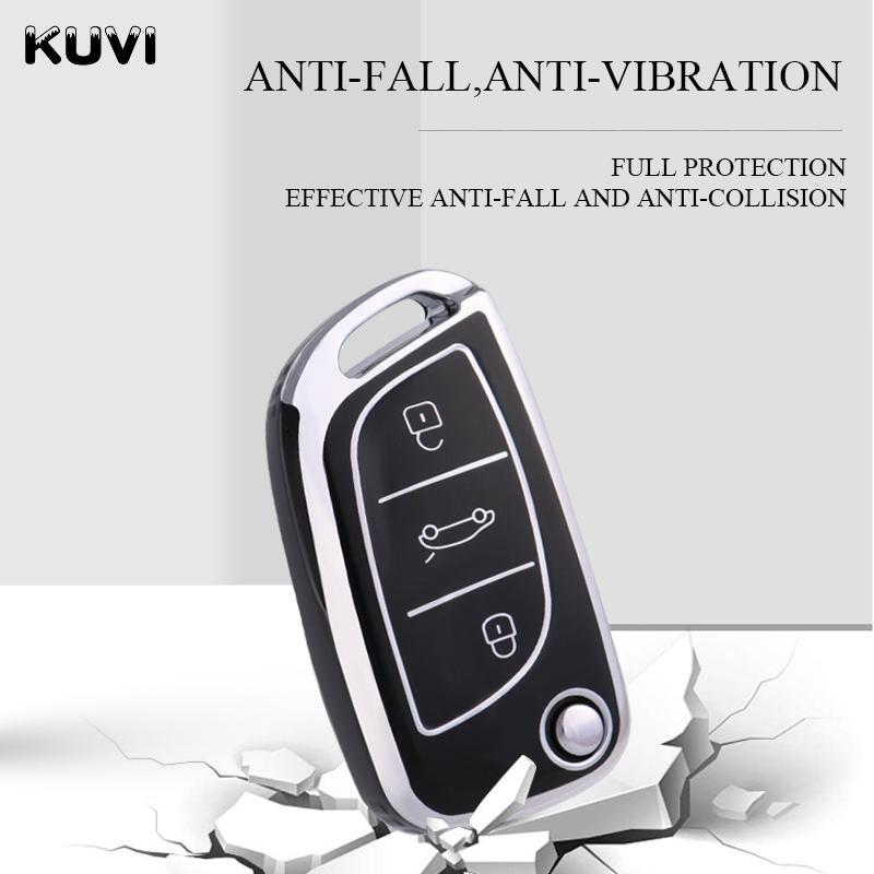 New Tpu Car Flip Key Case Cover Shell Fob For Citroen C1 C2 C3 C4 C5 Xsara Pica For Peugeot 306 407 807 For Ds Ds3 Ds4 Ds5 Ds6