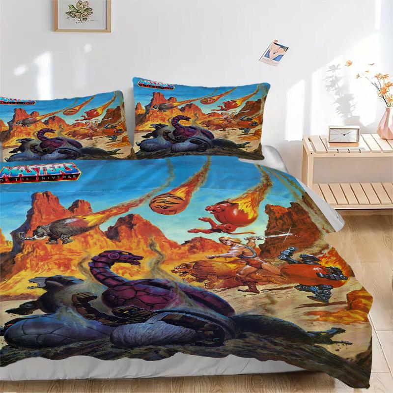 

Masters of the Universe: He-Man and the Masters Bedding Set Comforter Cover Gift for Bedroom,Includes 1 Cover and 2 Pillowcases, No InsertB248 135x200cm