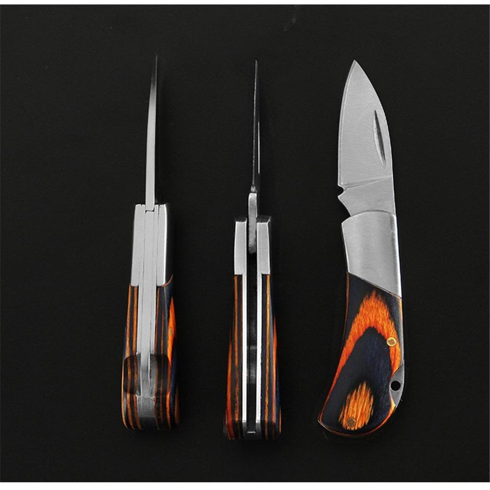 Stainless Steel Foldable Mini Knife Keyring - Compact and Portable Keychain Accessory