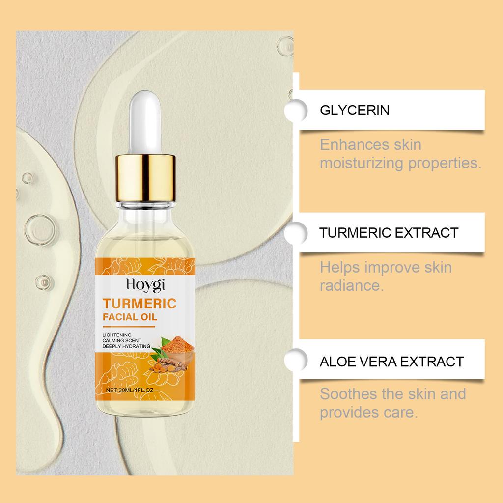 Turmeric Facial Essential Oil, Suitable for Dry Light Beige, Both Men and Women. Moisturizing Facial Essential Oil, 30ml/1fl.oz