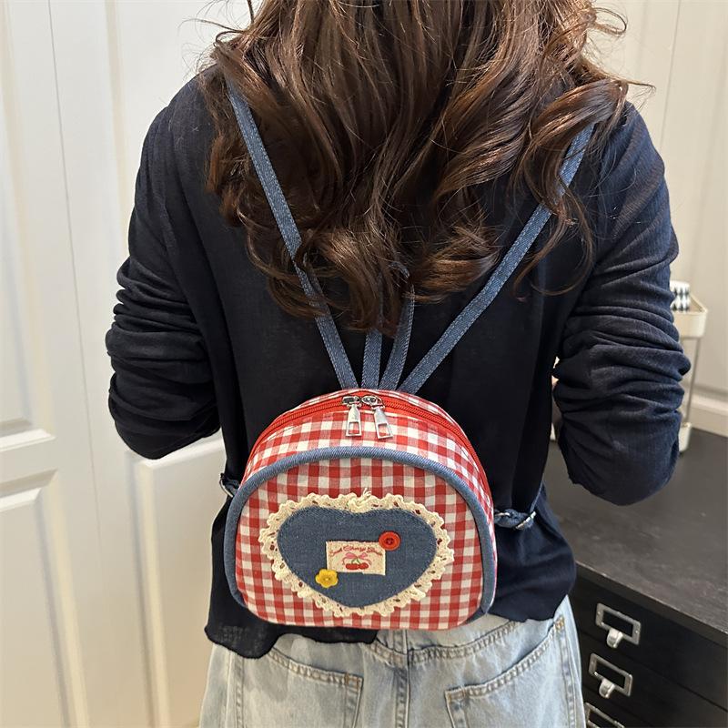 Schoolbag Xiaoxiangfeng 1011 New Trendy Fashion Rhombus Chain Bag Versatile Travel Women's Bag Mini Backpack Wholesale