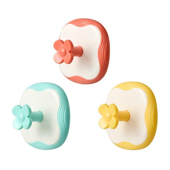 3Pcs Flower Adhesive Hooks Waterproof Bathroom Towel Hook Cute Wall Hook for Kitchen Utensils Bedroom Clothes Entryway Keys Storage