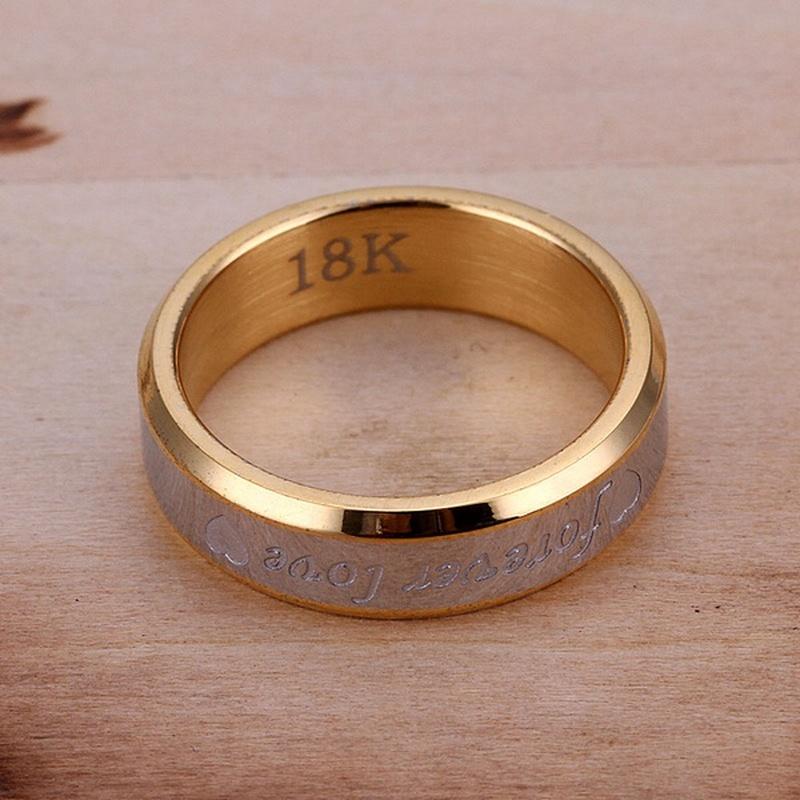 Free shipping For men love women golden color heart Ring Jewelry nice cute charm wedding gifts fashion Holiday gift R095