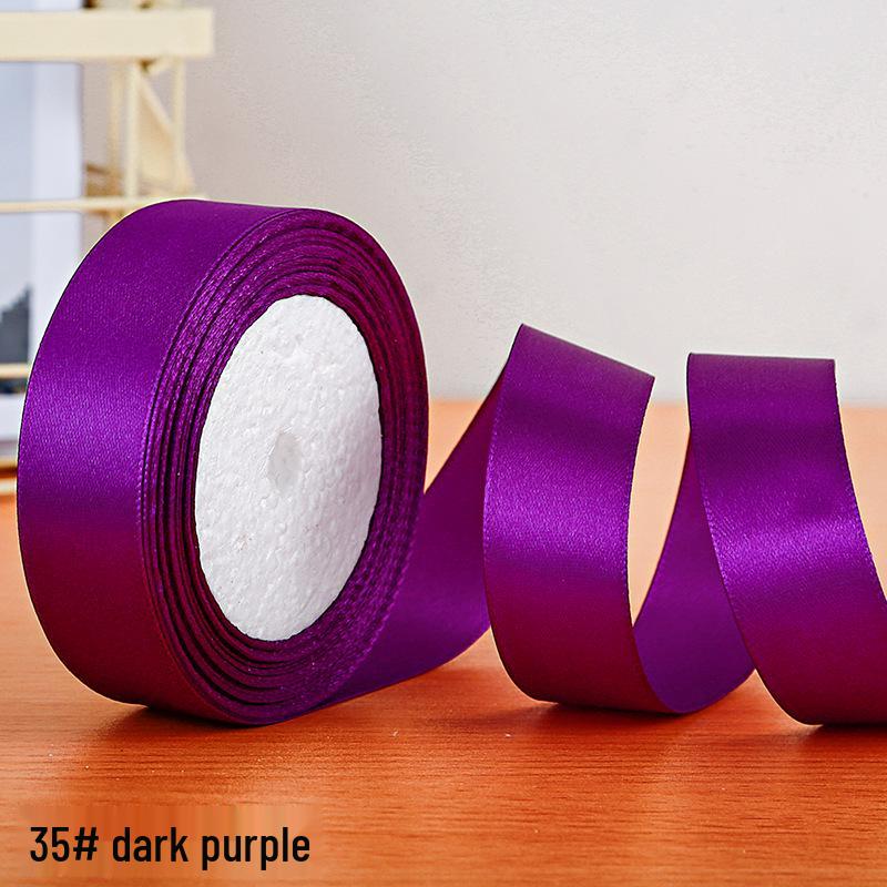2.5cm Polyester Satin Ribbon for Gift Box and Hair Accessories