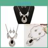 Retro Alloy Necklace With Gemstone Inlay For Artsy Vintage Fashion Enthusiasts