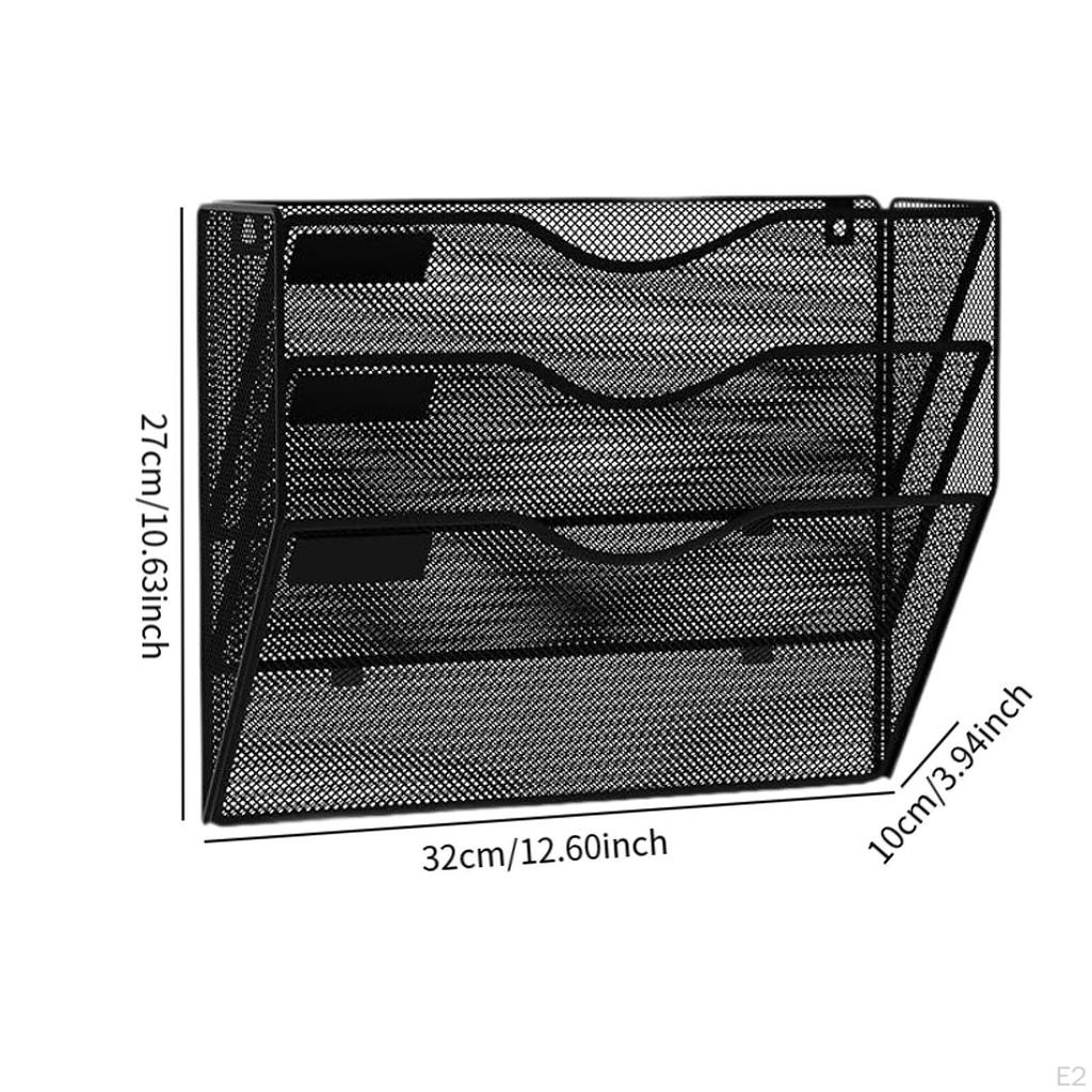 Mesh-Wand-Datei-Organizer, 3 Taschen Hängehalter Zeitschriftenständer 3 Ebenen Ordner für Büro