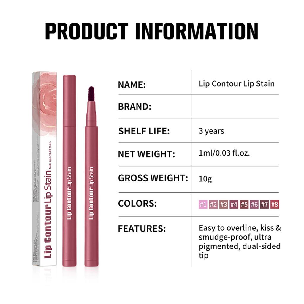 1Pc Smudge-proof Lip Liner, Water-resistant Long-lasting Lip Stain for All-day Wear