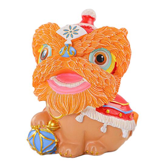 Chinese Style Lion Figurine Cartoon Guardian Lion Resin Statue Home Office Feng Shui Decoration Ornament Holiday Housewarming Gift
