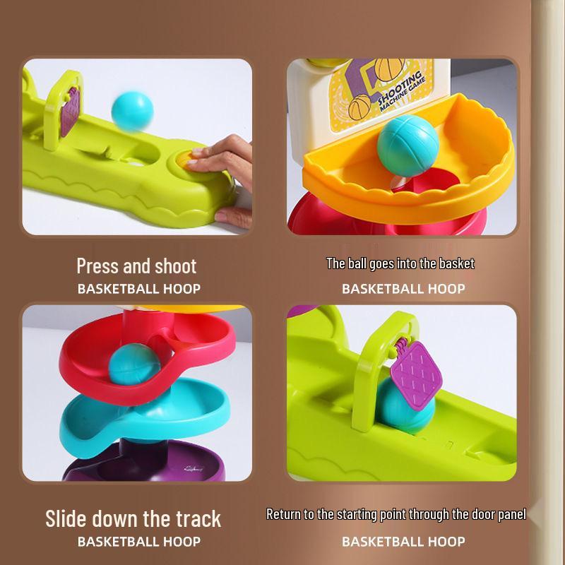 Guyu Kids' Spinning Track Toy: Educational Basketball & Rolling Balls Set for Toddlers