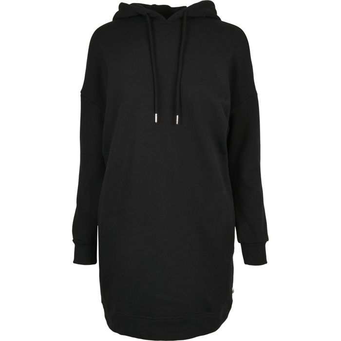 Robe à capuche - Urban Classics - Sweatshirt à capuche robe femme - Noir - Manches longues - Coton bio