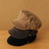 1PC Vintage Navy Style Autumn and Winter Hat High-End Suede Flat Top Newsboy Cap Versatile Painter Hat For Man Women