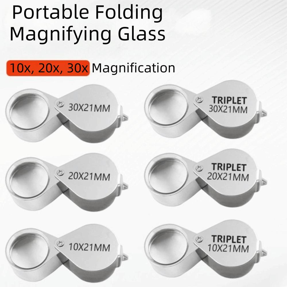 10x 20x 30x 21mm Zinc Zinc Alloy Jewelry Magnifying Glass Folding Magnifying Lens Jewelry Identification