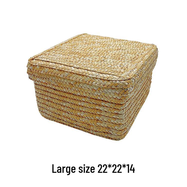 Woven Straw Storage Basket for Toys, Desktop Organizing, Cosmetics, or Gifts