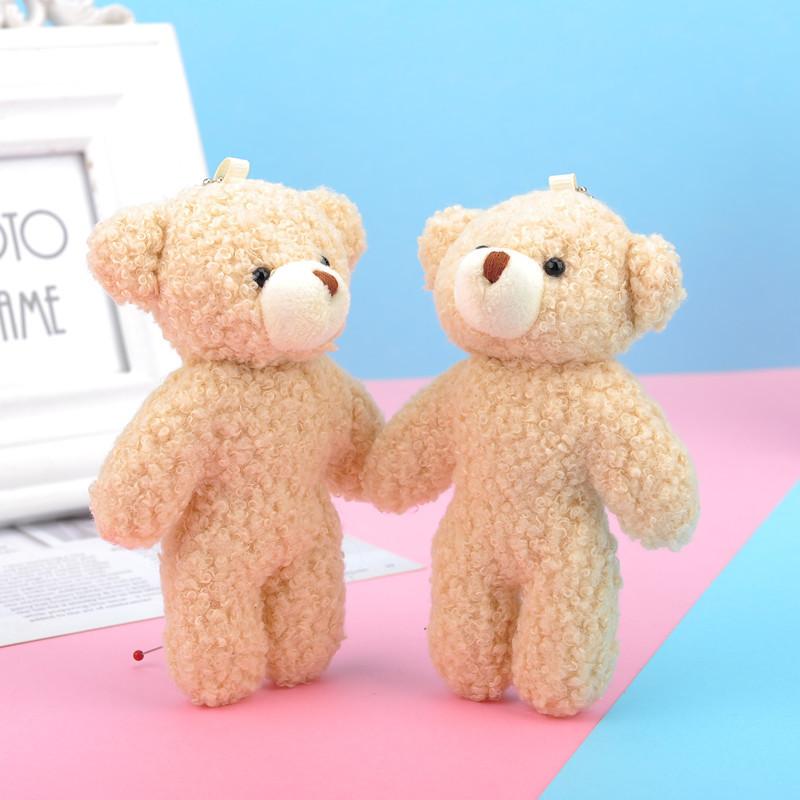 Adorable Teddy Bear Plush Toy Keychain Soft Short Plush Backpack Accessory For Kids