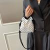 Vintage Polka Dot Drawstring Mini Bucket Bag