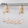 Sturdy Parrot Swing Toy, Bird Cage Perch, 5 Wooden Perch Poles, Acrylic Hanging Toy Frame with Bells for Small Medium Parrots Budgies Cockatiels
