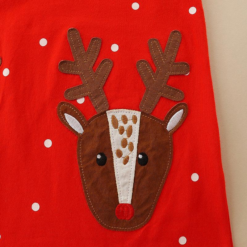 European & American Style Autumn Embroidered Princess Dress: Cartoon Polka Dot Christmas Dress for Girls