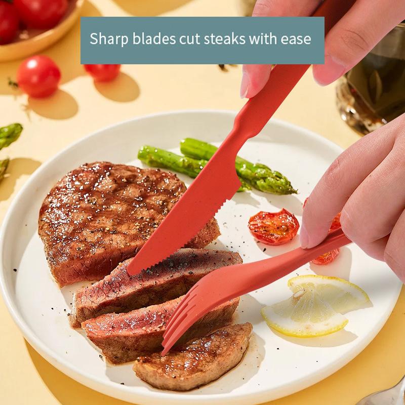 Wheat Straw Portable Cutlery Set with Storage Box Reusable Spoon Fork Chopsticks Travel Tableware Kit Utensils for Students