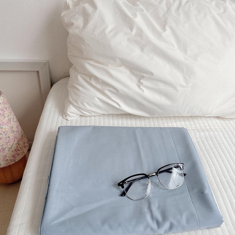 Single Plaid Stripe Cotton Bed Sheet - Fitted Sheet & Duvet Cover for Student Dorm