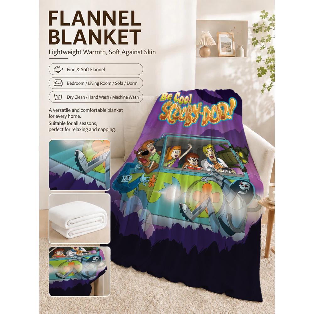 Cool Scooby Doo Flannel Printed Blanket Cozy Warm Fleece Blanket For Living Room Bedroom Gaming Room Lightweight Home Decor Valentine'S Day Gift