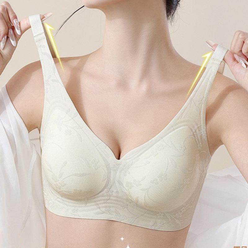 Small Chest Push-up Anti-sagging Underwear Without Steel Ring Soft Support Chinese Style Jacquard Bra