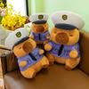 Police Cartoon Capybara Plush Toy Stuffed Animal Doll Decorations Gift Kids
