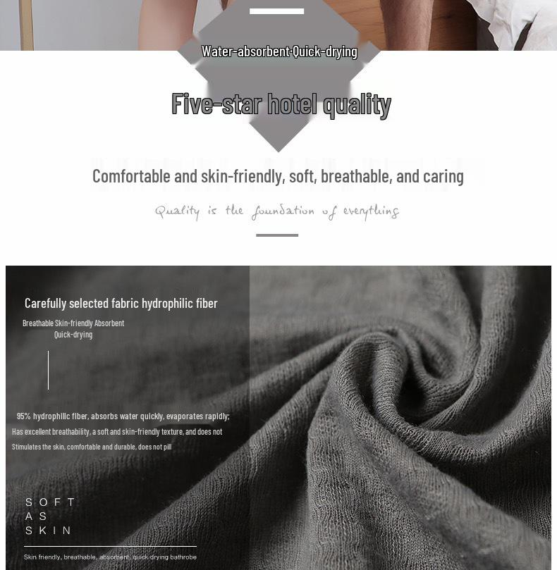 Unisex Quick-Dry Waffle Bathrobe - Lightweight, Absorbent, Ideal for Spa & Sauna