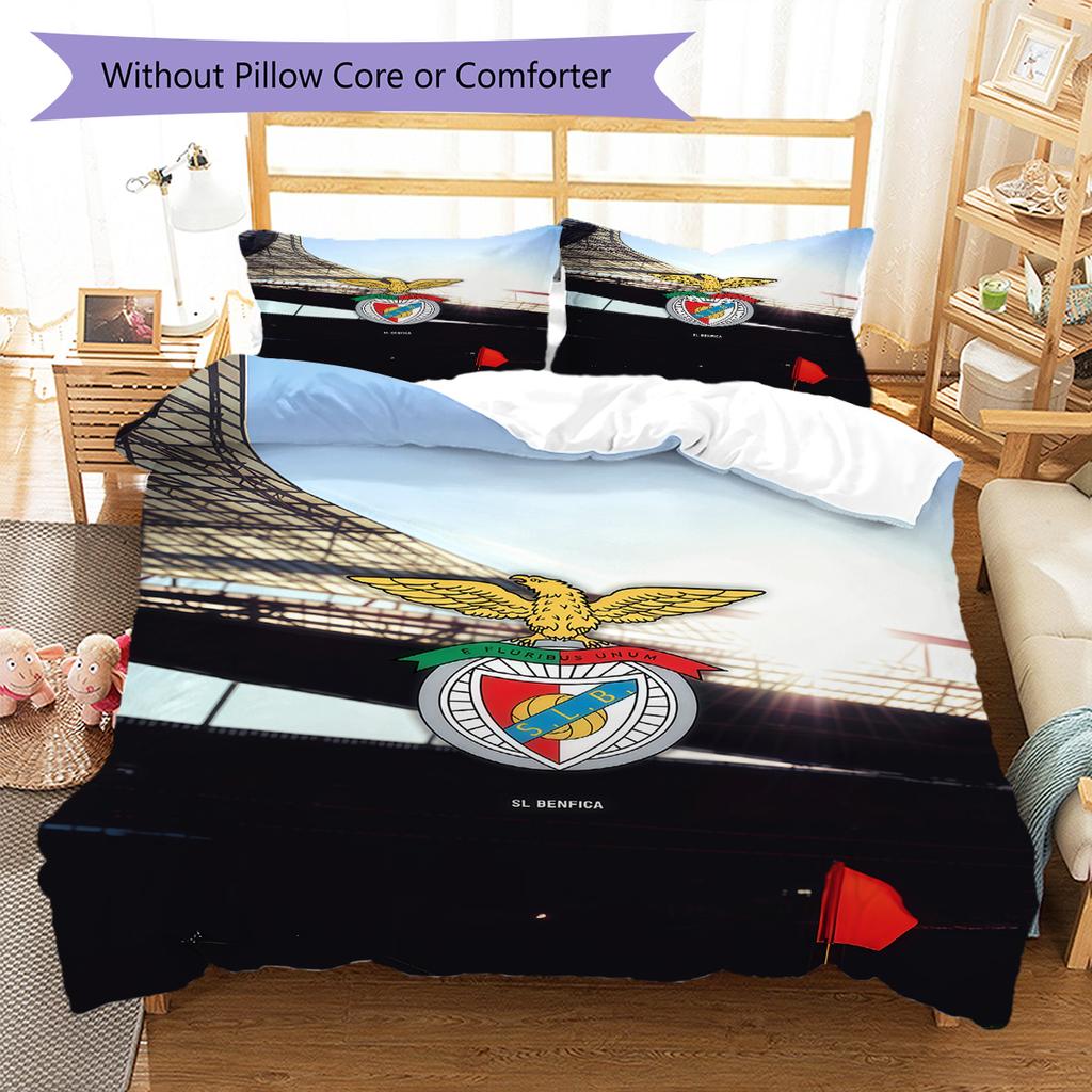Benfica CLUB Bedding Quilt Set Quilt Cover Pillowcase Home Decoration Birthday Gift (1 * Duvet Cover + 2 * Pillowcase, Without Core)