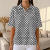 Women's Fashion Casual Lapel Short Sleeve Color Shirt Women's Up Tops