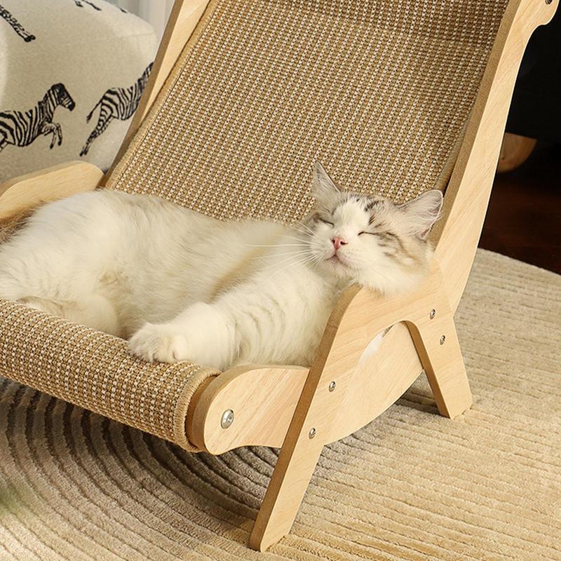 Cat Chair Elegant Sturdy Cat Rocking Chair Sisal Cat Lounge Chair Pet-Friendly Multi-Functional Cat Scratcher Cat Scratch Chair